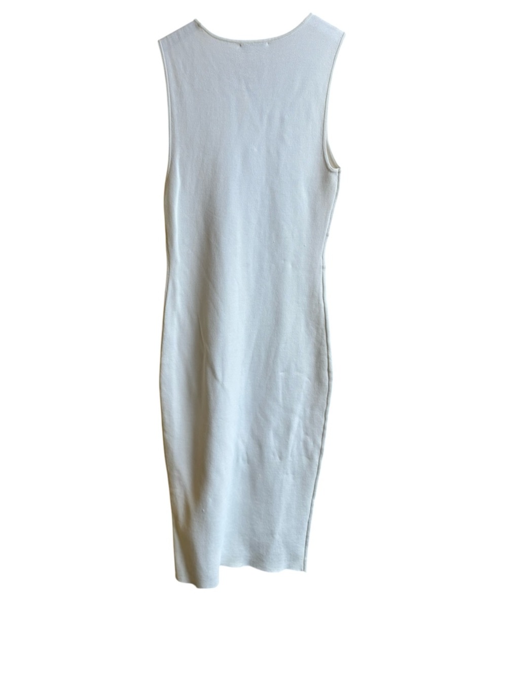 New York & Company White Knit Midi Dress Size Small Gold Button Elegant Casual - Picture 12 of 15